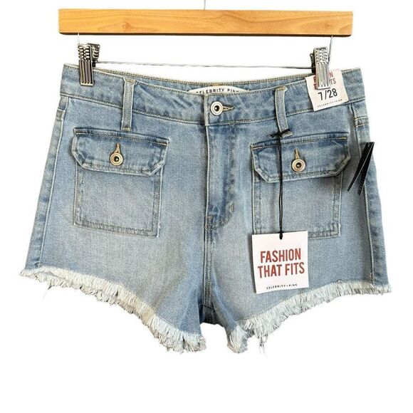 NWT Celebrity Pink High Rise Flap Pocket Denim Cutoff Shorts - Picture 1 of 4